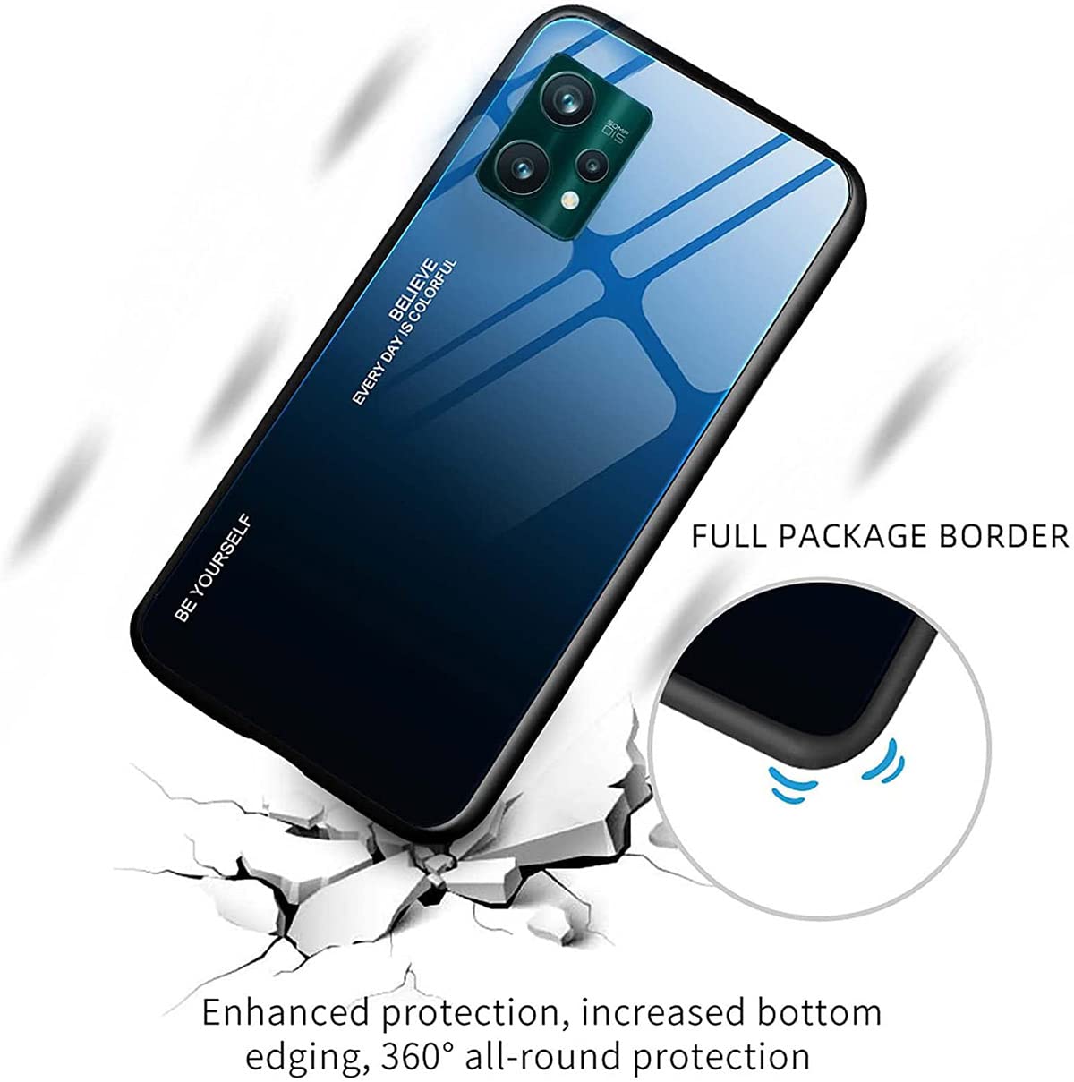 RMSOL Custodia Cover per Oppo Reno 8 5G (Reno8 5G), Custodia in Vetro