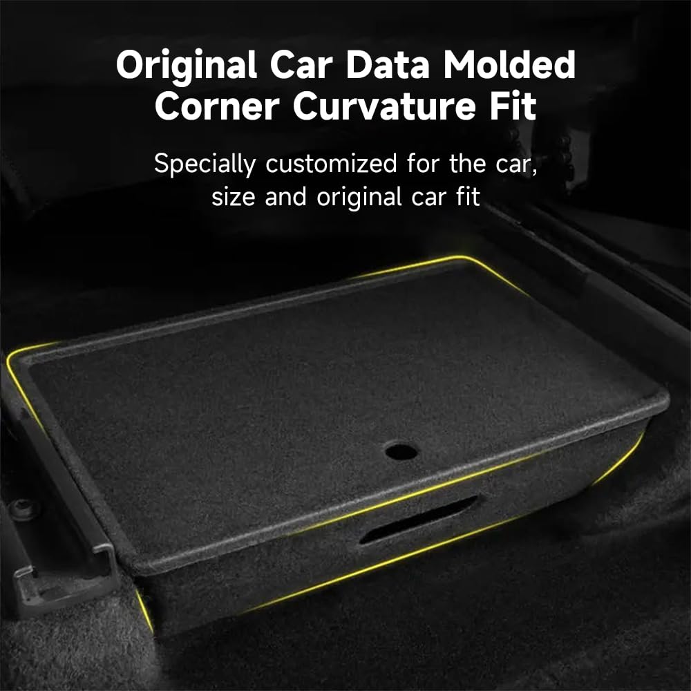 Caja organizadora de asiento para Tesla Model Y, Mayor espacio de almacenaje, No afecta asientos ni espacio, Material de fieltro, Igual que el interior, Para Tesla Model Y 2021-2023 (Con Tapa)