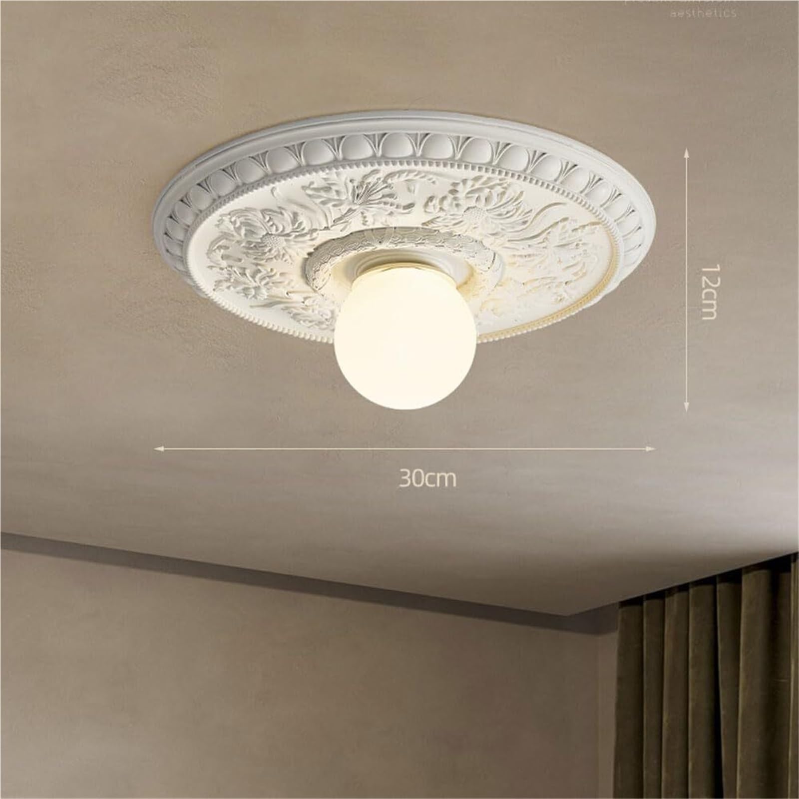 Französische Retro-Deckenlampe, Eingebettete Lampe Mit G9-Sockel, Flur-Ganglampe, Kreative Persönlichkeit, Schlafzimmer-Garderobenlampe, Kreative Harz-Lampenschirm-Studienlampe(Milk coffeeB)
