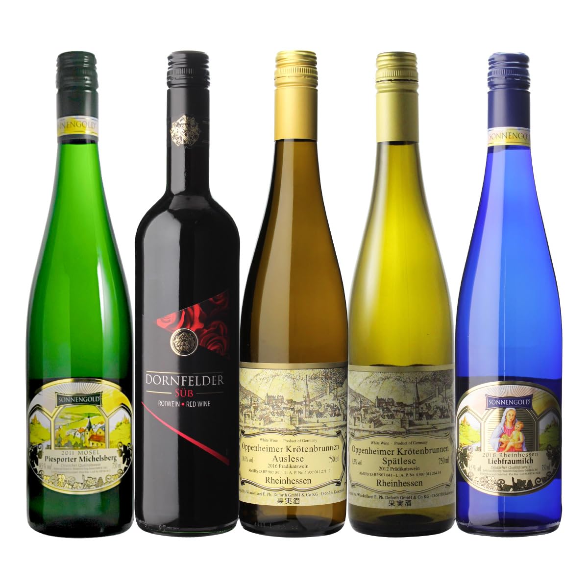 Amazon.co.jp: ドイツ産 やや甘口ワイン5種セット 飲み比べセット