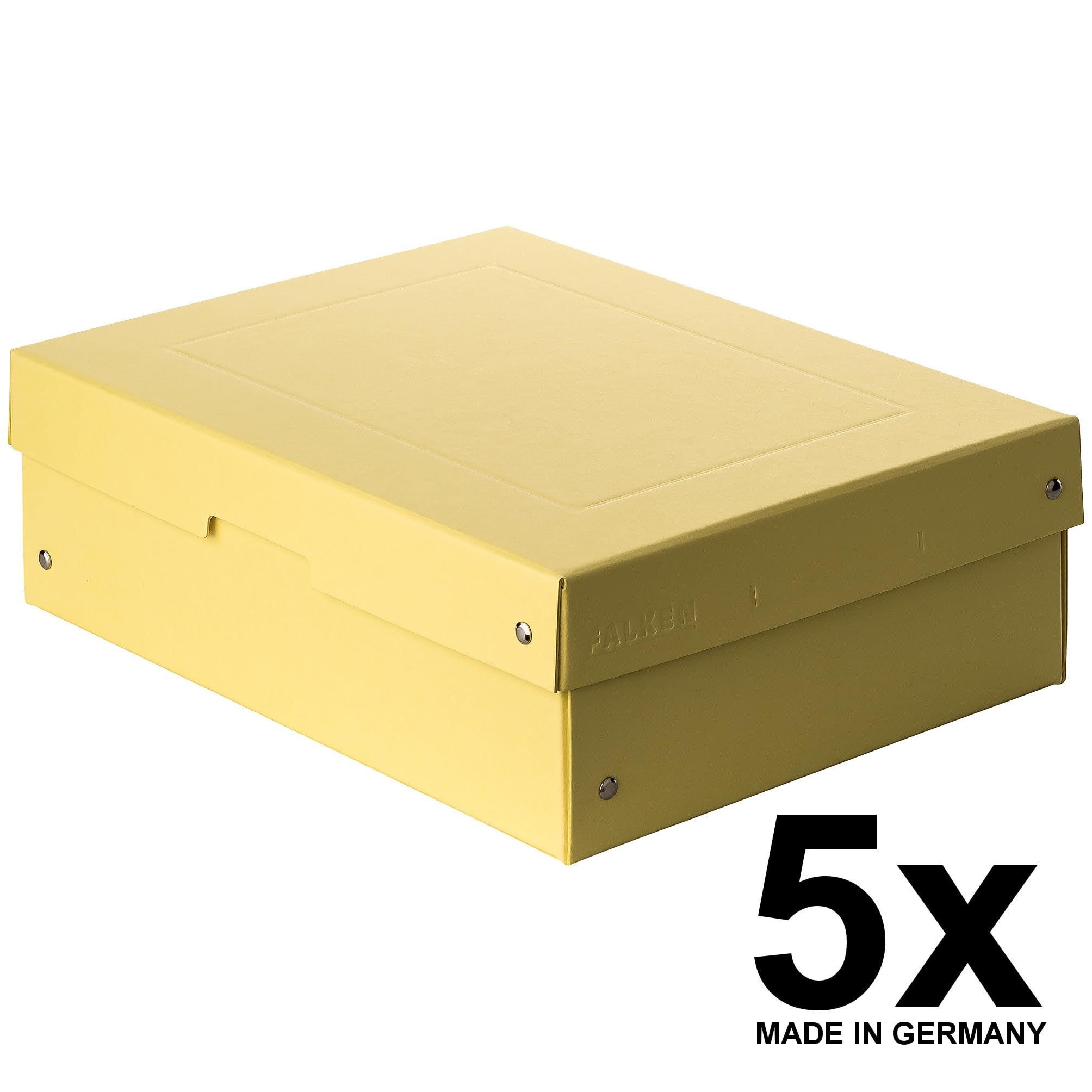 FALKEN 5x PureBox Pastell aus Recycling-Karton 100 mm hoch DIN A4 gelb