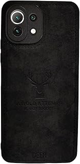 ELMO3EZZ Digital Luxury Soft Texture Patterned Dirt-Resistant Anti-Shock Anti-Fingerprint Full Body TPU Case for Mi 11 Lite (Black)