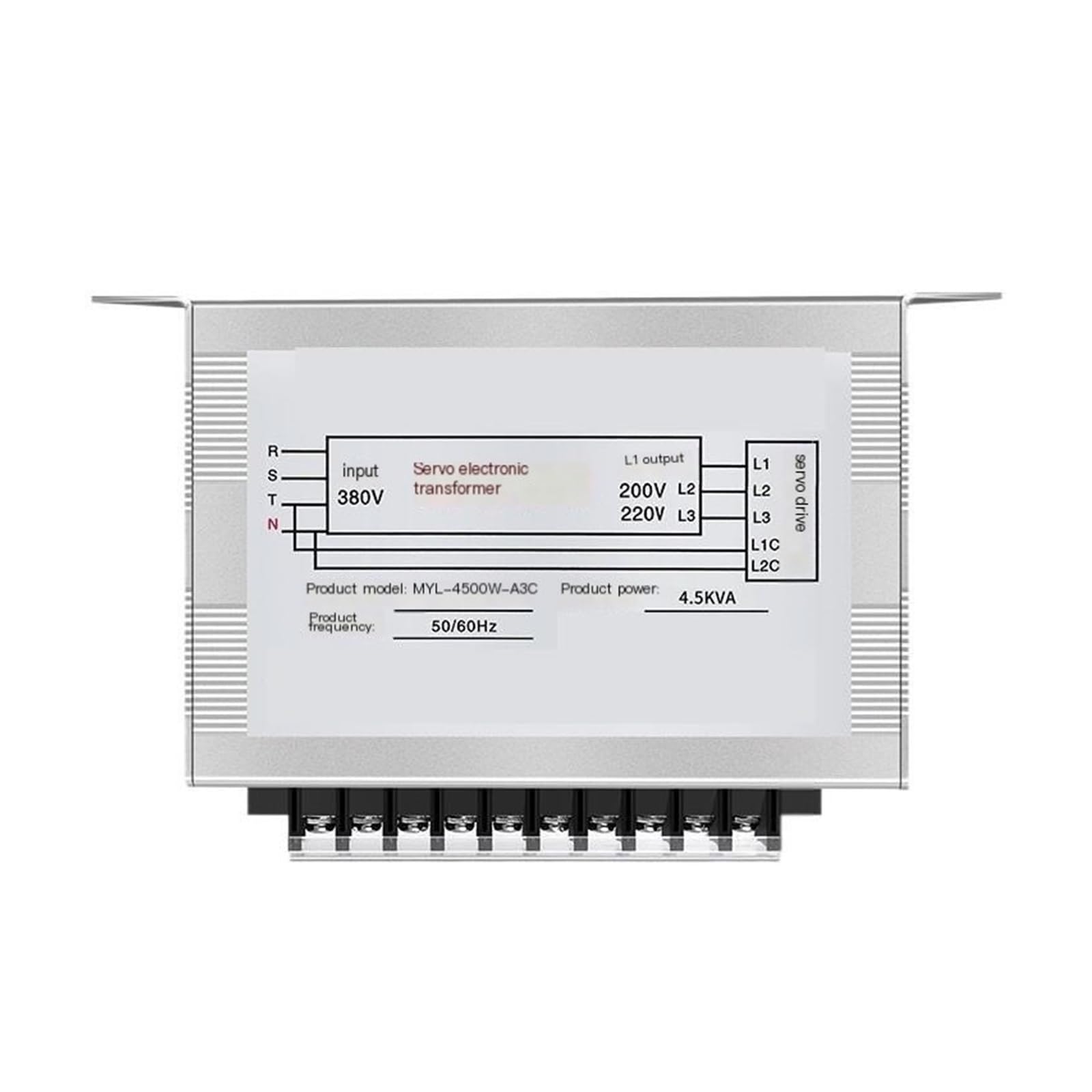 Trasformatore elettronico intelligente trifase, servotrasformatore da 1kW-20kW da 380 V a 220 V montato lateralmente(20KW)