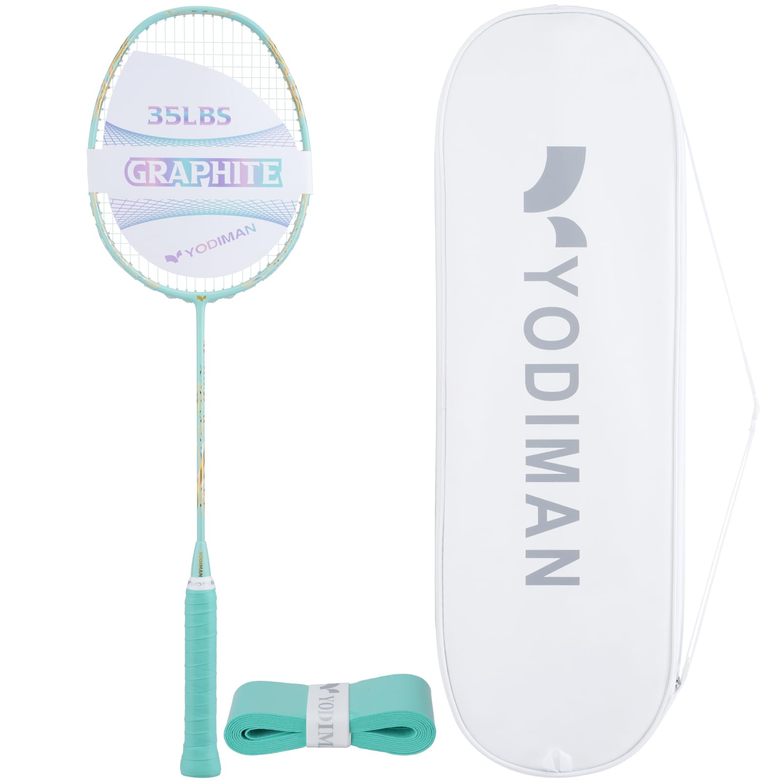 YODIMAN Professional Badminton Racket - Carbon Graphite & Carbon Fibre, Ultra-Light Single Racket for Enhanced Performance