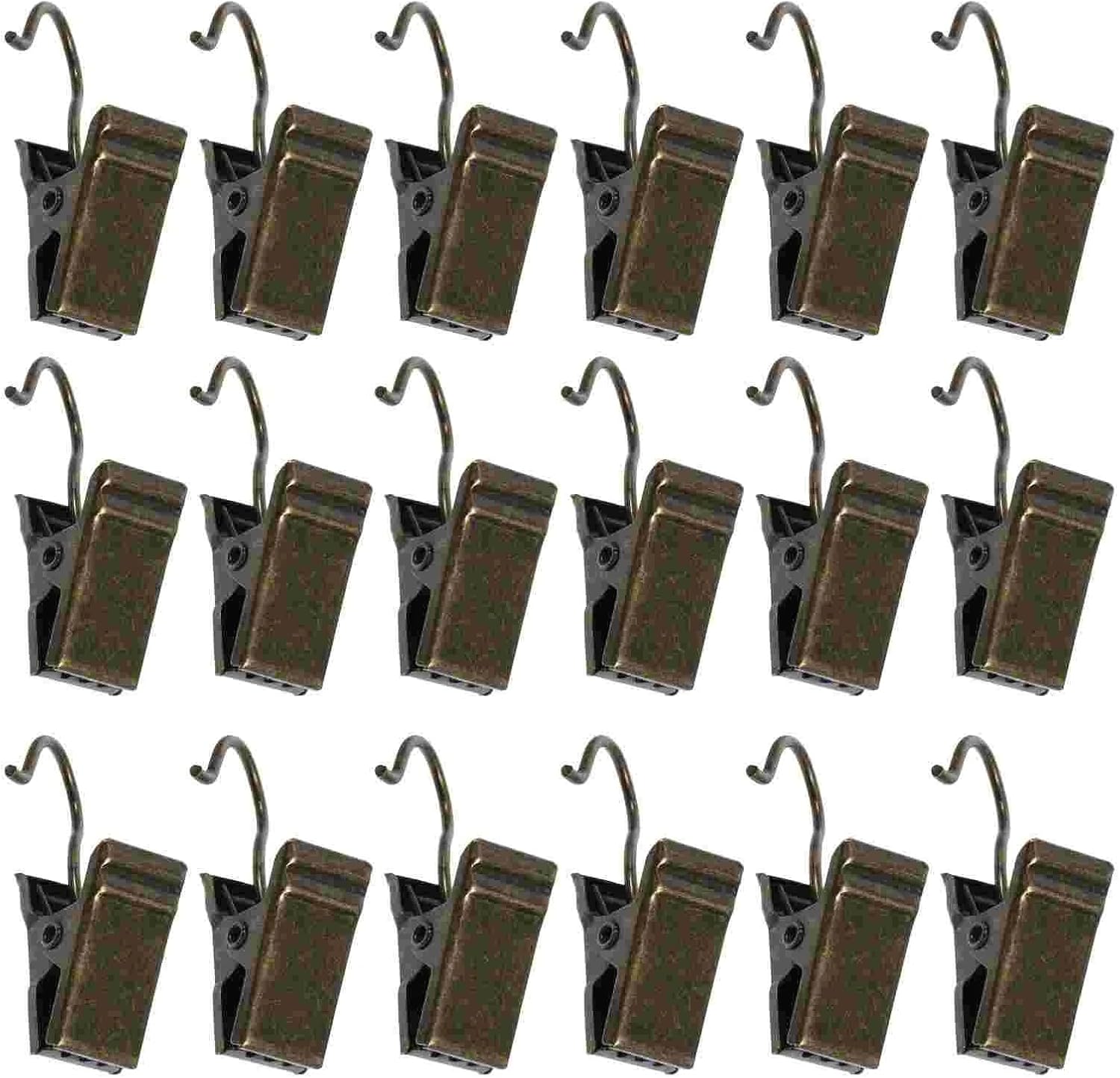 Curtain Rings 100Pcs Shower Curtain Clips Hanging Iron(Black)