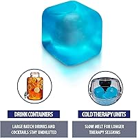 Vista 5 de Extra Large Reusable Ice Cubes (2.6” Sq.) - BPA Free Plastic - for Cold Therapy Units, Drink Coolers, or Drink Dispensers. Stay cold Longer. 6-Pack