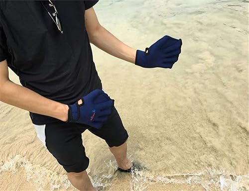 Miniatura 7 de EXCEREY 1 par de guantes de malla de natación, guantes de entrenamiento, palas de fitness acuático, resistencia al agua, tela de mano para hombres,