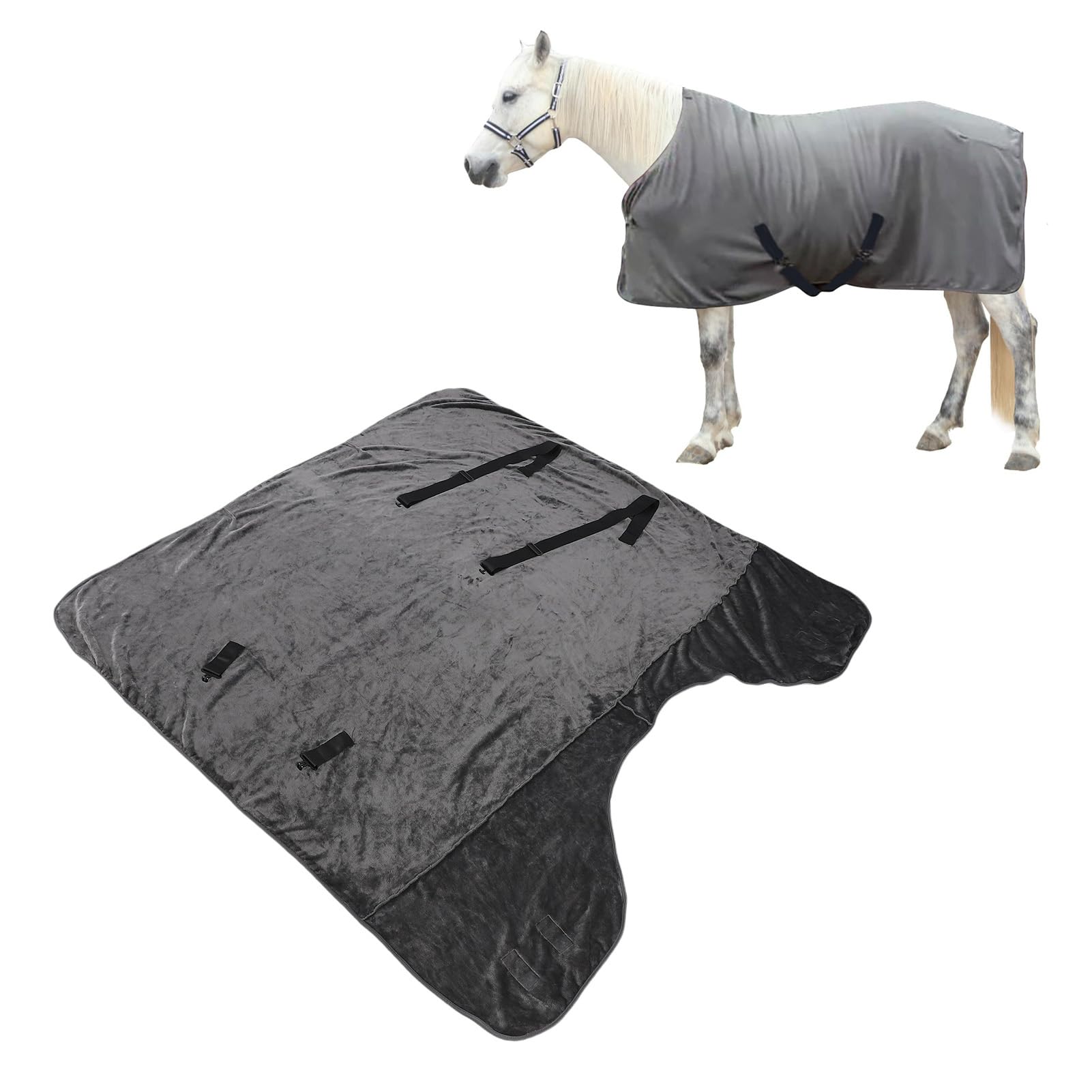 Naroote Coperta Invernale per, Coperta Imbottita in Flanella Spessa, Calda e Confortevole per la Cura del Cavallo con Design Facile da Indossare, Ideale per da Fattoria