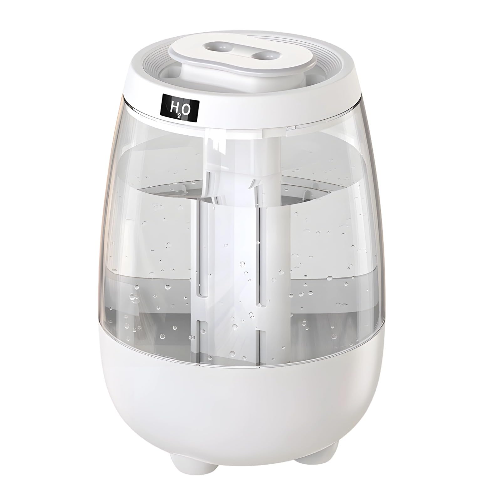 Umidificatore a nebbia fredda da 1,5 l per camera da letto con doppio ugello, senza filtro, silenzioso, bianco