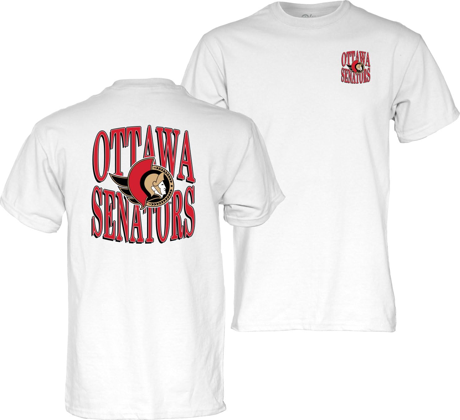 Blue 84 NHL Officially Licensed T-Shirt Front/Back White