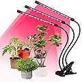 Fangflower Gardening Growing Lamps, Full Spectrum LED Plant Light for Indoor Plants with 3 Heads & Red Blue White Full Spectrum Plant Light for Seedlings Succulents Small Plants, Auto On/Off Timing