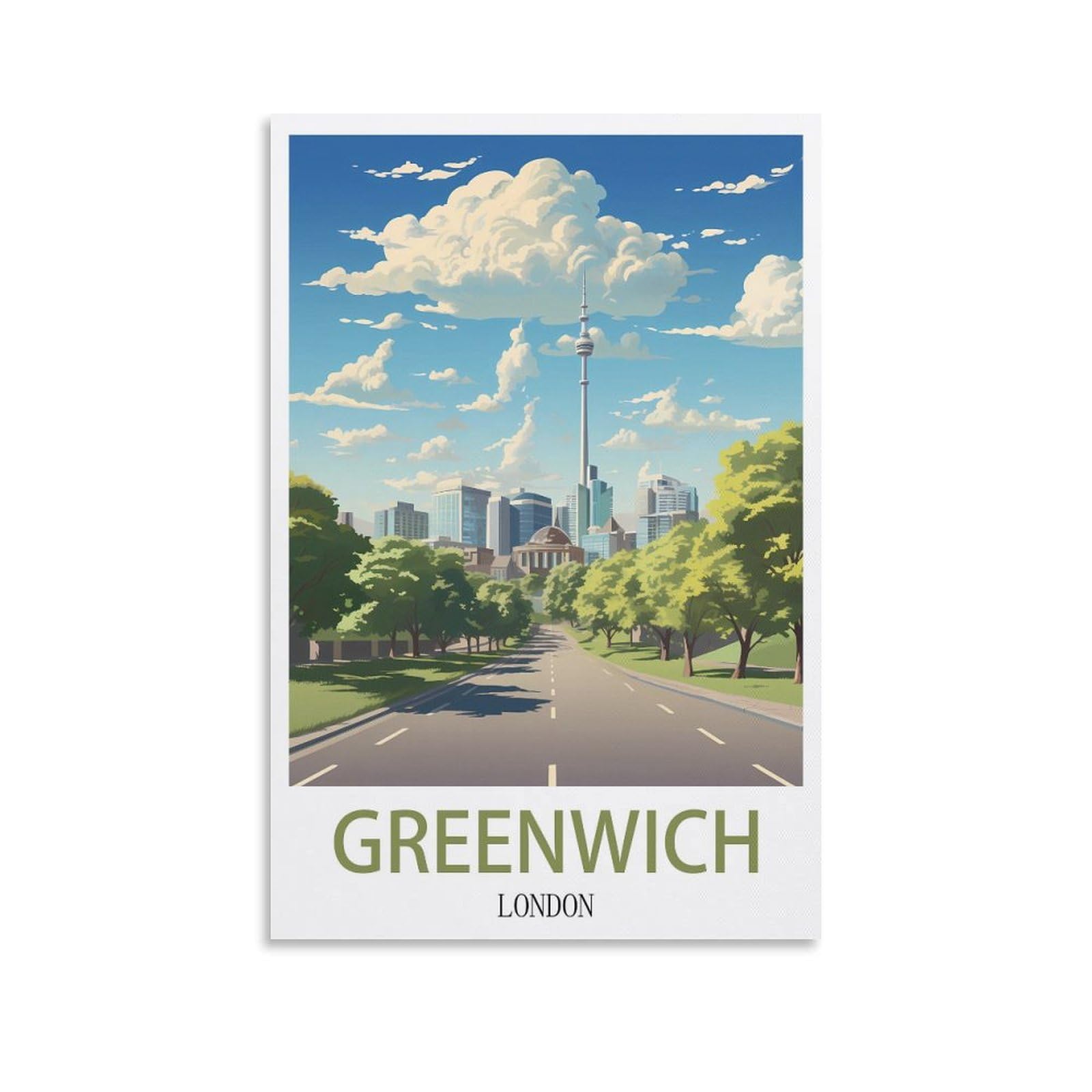 Metal Tin Sign Greenwich London Wall Art Vintage Decor for Man Cave Garages Home Bedroom Retro Decor 30x40cm