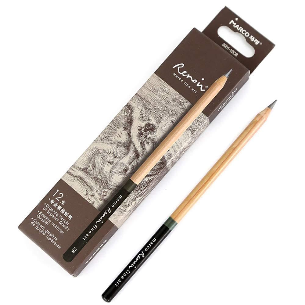 Bleistift, Zeichnen, Skizzieren, Kunstbedarf, 12 Stück, Künstlerniveau (2B)