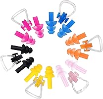 Spanker 6 Sets Waterproof Silicone Swimming Earplugs Nose Clip Plugs,Ear & Nose Protector Swimming Sets