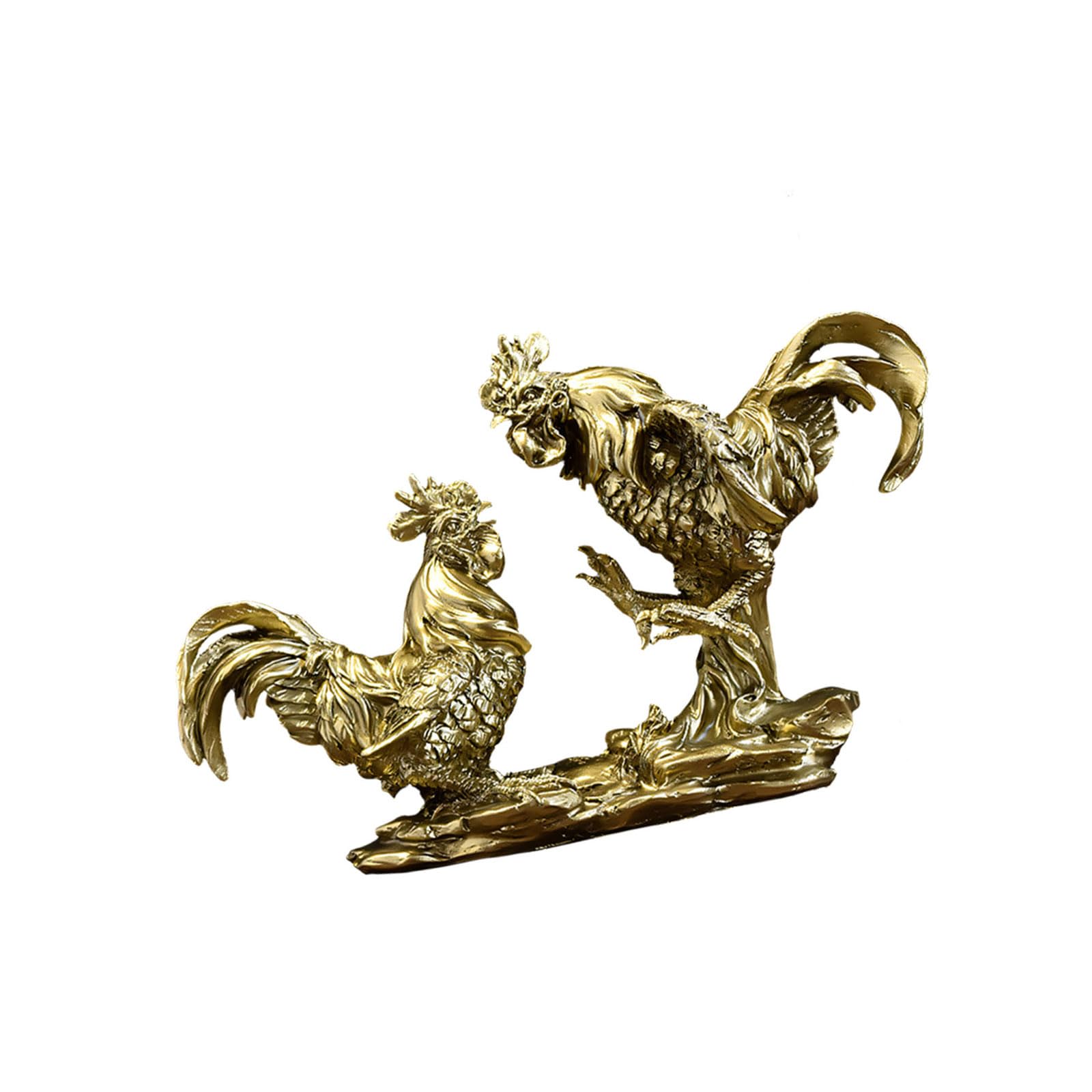 yanzunlrn Resin Rooster Figurine, Chicken Statue Fengshui Good Luck Decorative Ornament for Home Offices Decors Collections Gift Chicken Figurines Sculptures