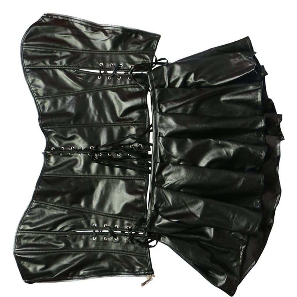 Vrouwen Sexy Gothic Steampunk Korset Jurk Leer Bovenborst Korsetten En Bustiers Rok Party Taille Trainer (Color : Only Corset, Size : X-L Vrouwen Sexy Gothic Steampunk Korset Jurk Leer Bovenborst Korsetten En Bustiers Rok Party Taille Trainer (Color : Only Corset, Size : X-L