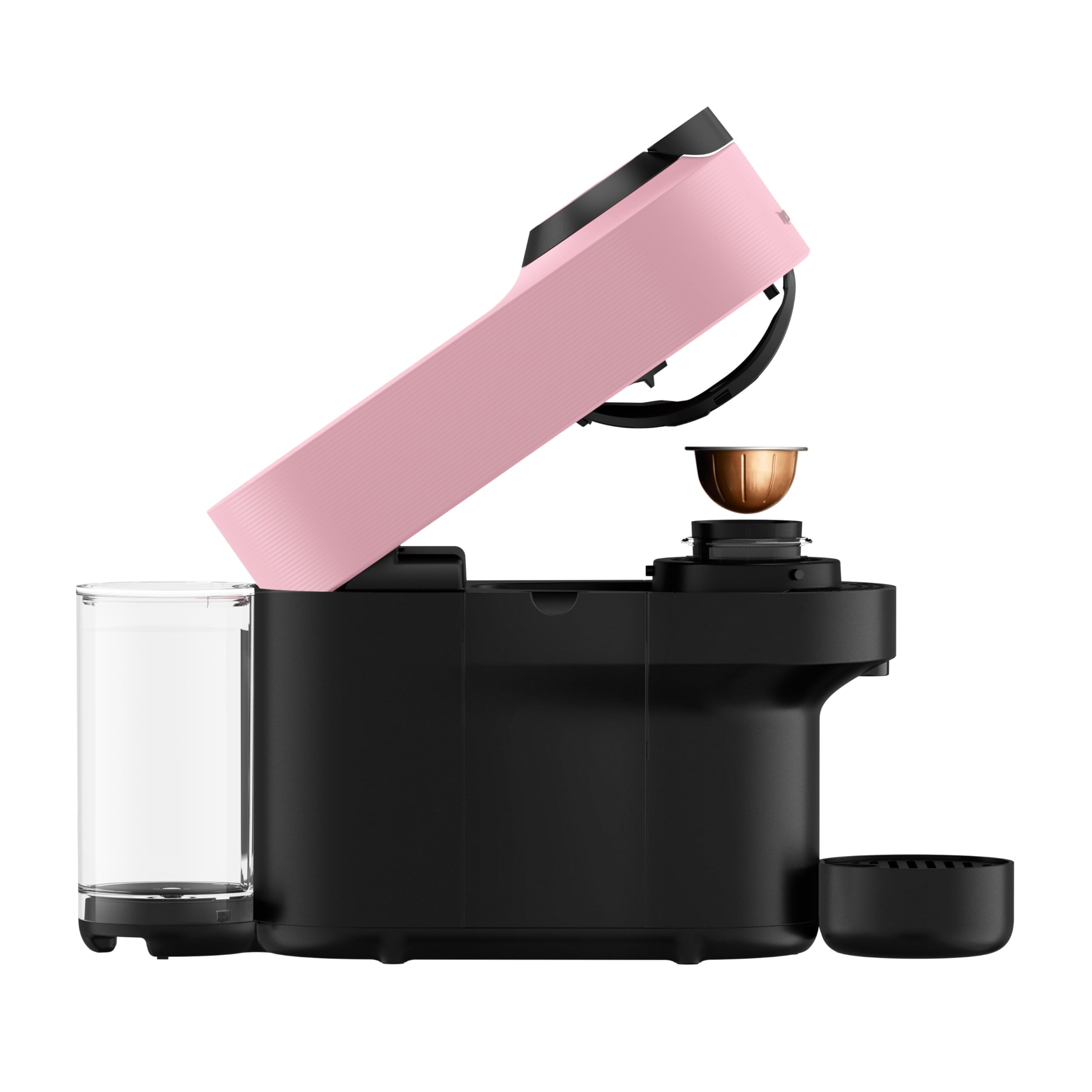 De'Longhi Nespresso Vertuo Pop – Cafetera de Cápsulas, Tecnología Centrifusion, 4 Tamaños de Taza, Set de 12 Cápsulas Incluido, Rosa (ENV90.P) | Cafetera de 4 tazas, reconocimiento de código de barras, funcionamiento con un solo toque, diseño compacto, ce
