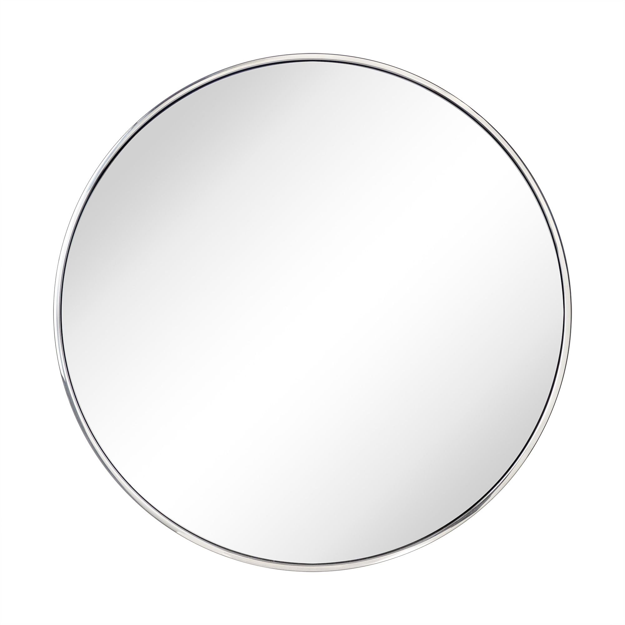 TEHOME Round Polised Nickel 36 inch, Silver Large Modern Round Bathroom Mirror for Vanity &amp; Entrway
