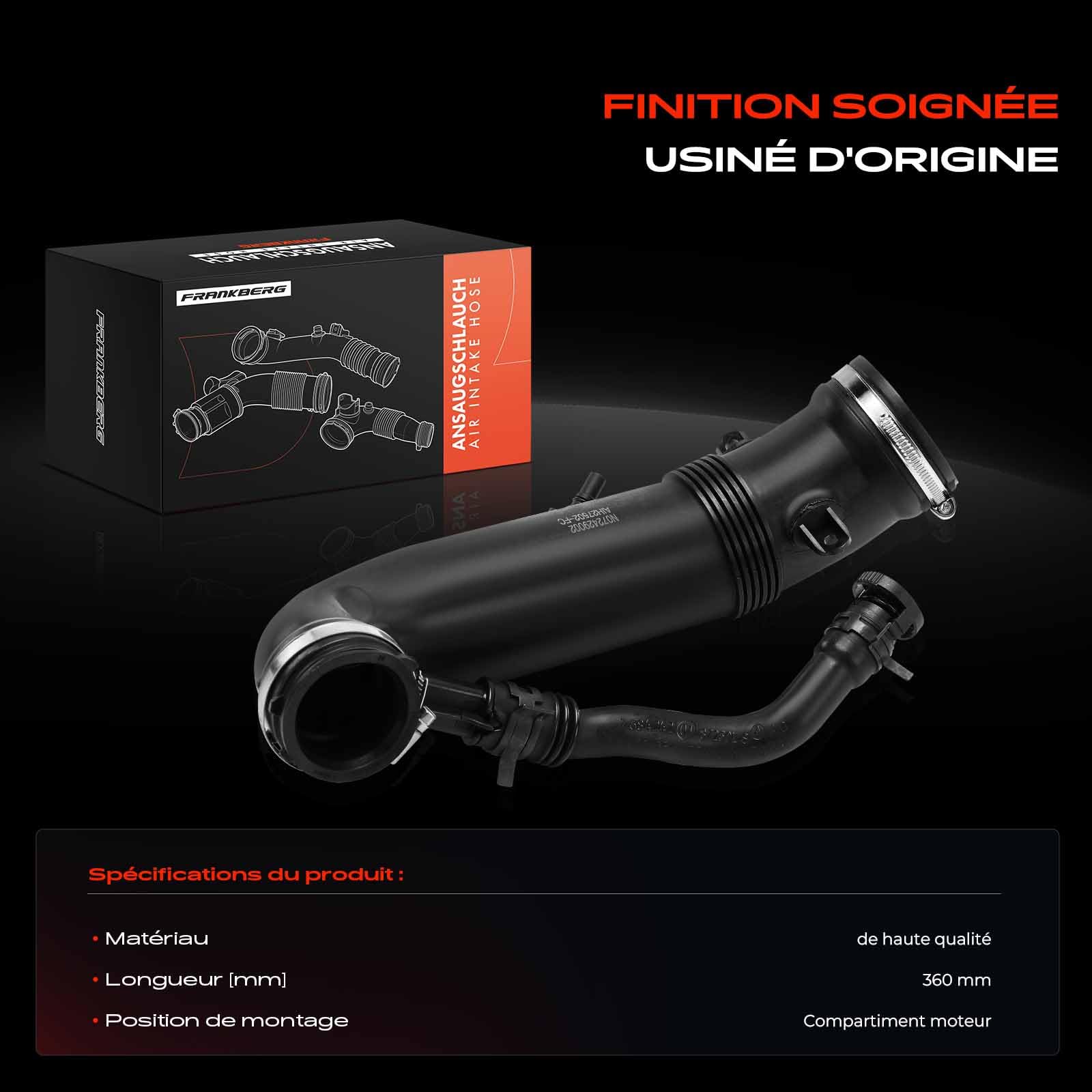 Frankberg Tuyau d'admission d'air 13717627502 | Compatible avec: M.i.n.i R.o.a.d.s.t.e.r R59, M.i.n.i Clubman R55, M.i.n.i R56, M.i.n.i Paceman R61