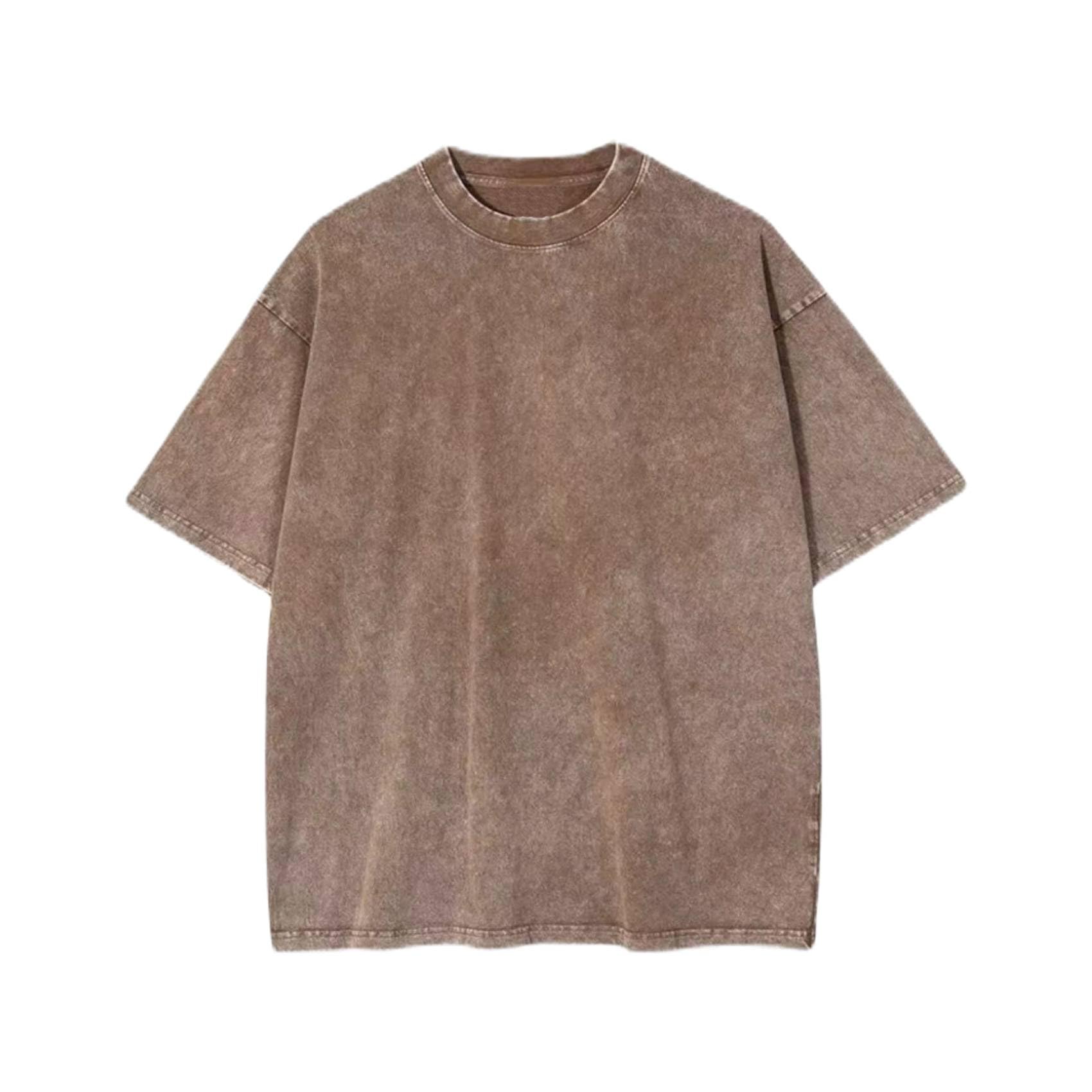 CIATLLLAIT Men's Oversized Tshirts - Vintage Cotton Tee Loose Fit Short Sleeve Casual Gym Workout Shirts for Men (US, Alpha, Large, Big, Short, Khaki)