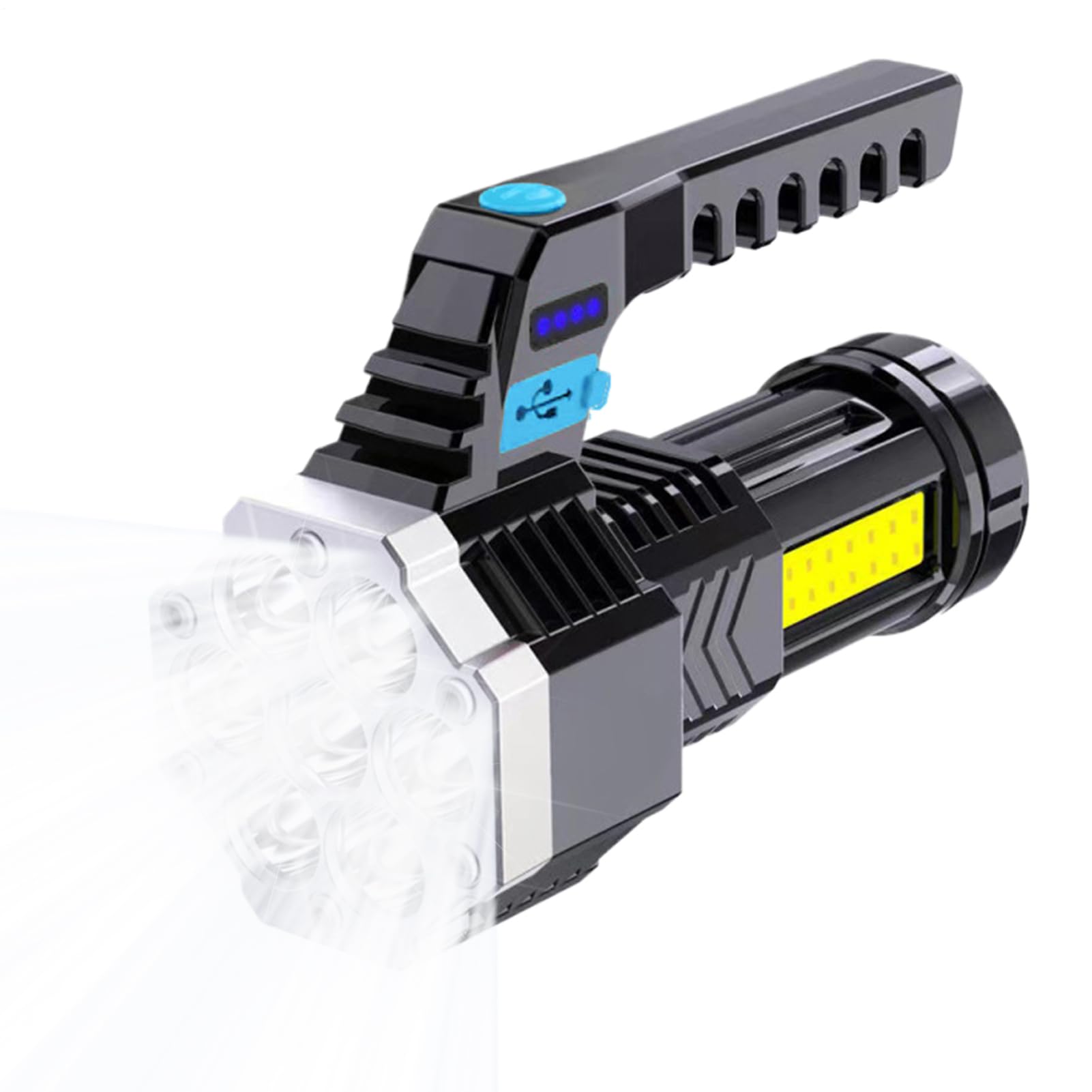 LED Flashlight - 4 Modes Waterproof Powerful Lamp - 7 LED USB Rechargeable Torch Outdoor | for Survival Camping Outdoor Hiking Power Outage Beach Picnic Fishing Car Truck Pool Work