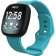 Strap Compatible with Fitbit Versa 4/Versa 3/Sense/Sense 2, Soft Silicone Replacement Watch Band for Women Men, Adjustable Sport Wrist Strap