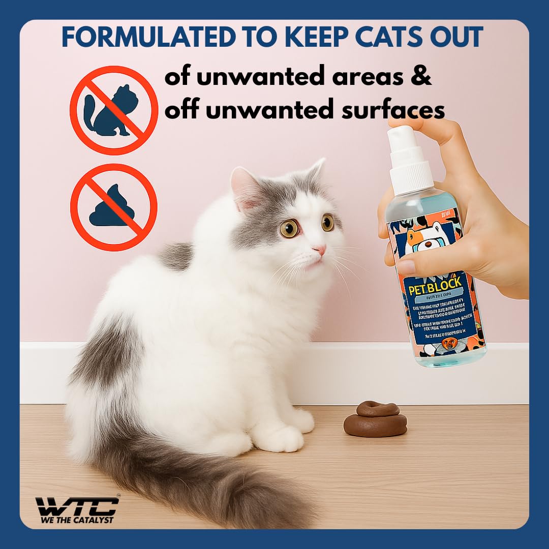 WTC Cat Pet Block Repellent Spray, 500ml – Indoor Training Aid to Prevent Scratching, Peeing & Marking 2