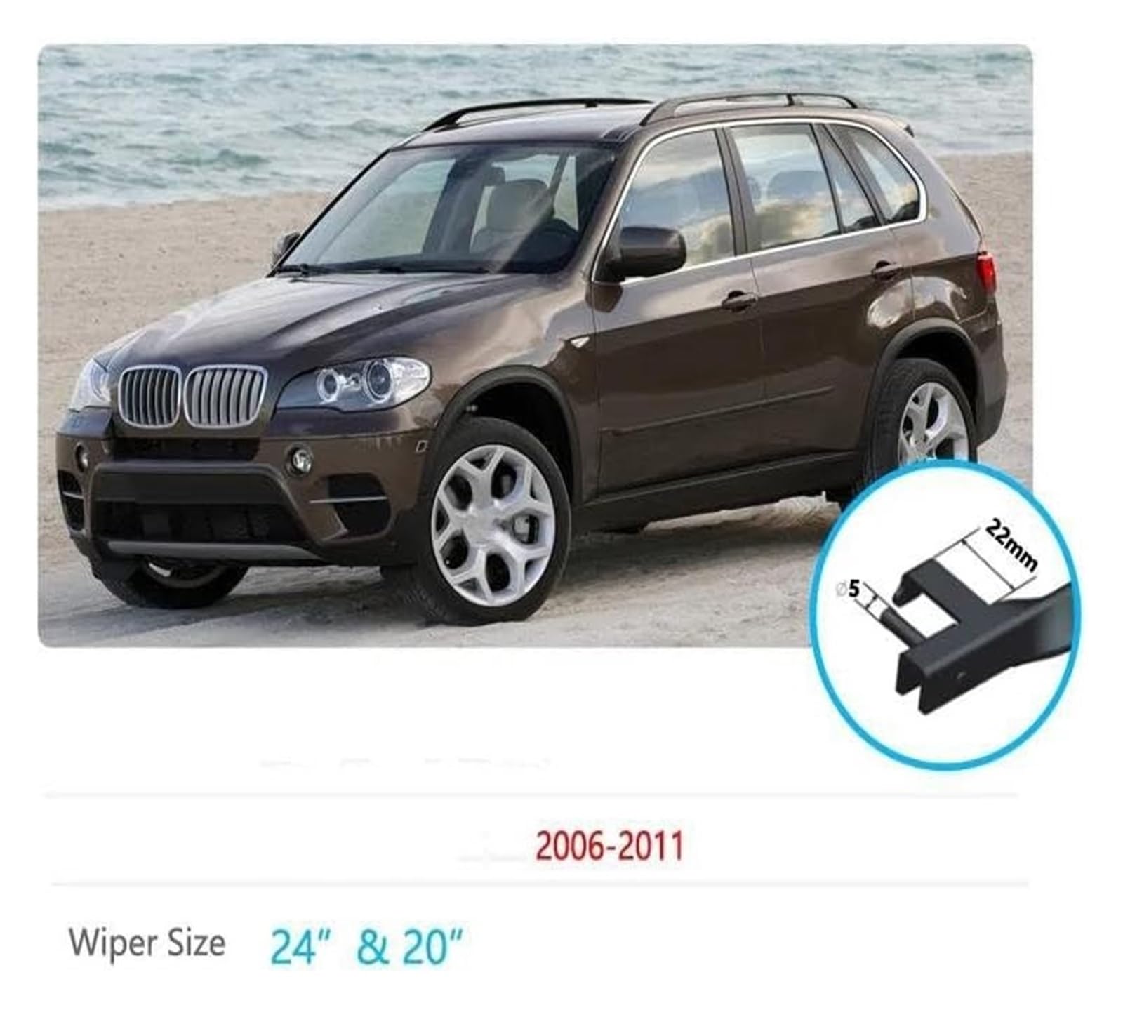 Para X5 E70 2006 2007 2008 2009 2010 2011 Limpiaparabrisas Delantero Escobillas De Limpiaparabrisas De Coche Parabrisas Parabrisas Escobillas