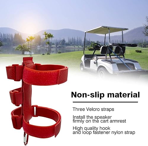 Miniatura 6 de Soporte de altavoz portátil para carrito de golf, se adapta a la mayoría de altavoces inalámbricos Bluetooth (rojo)