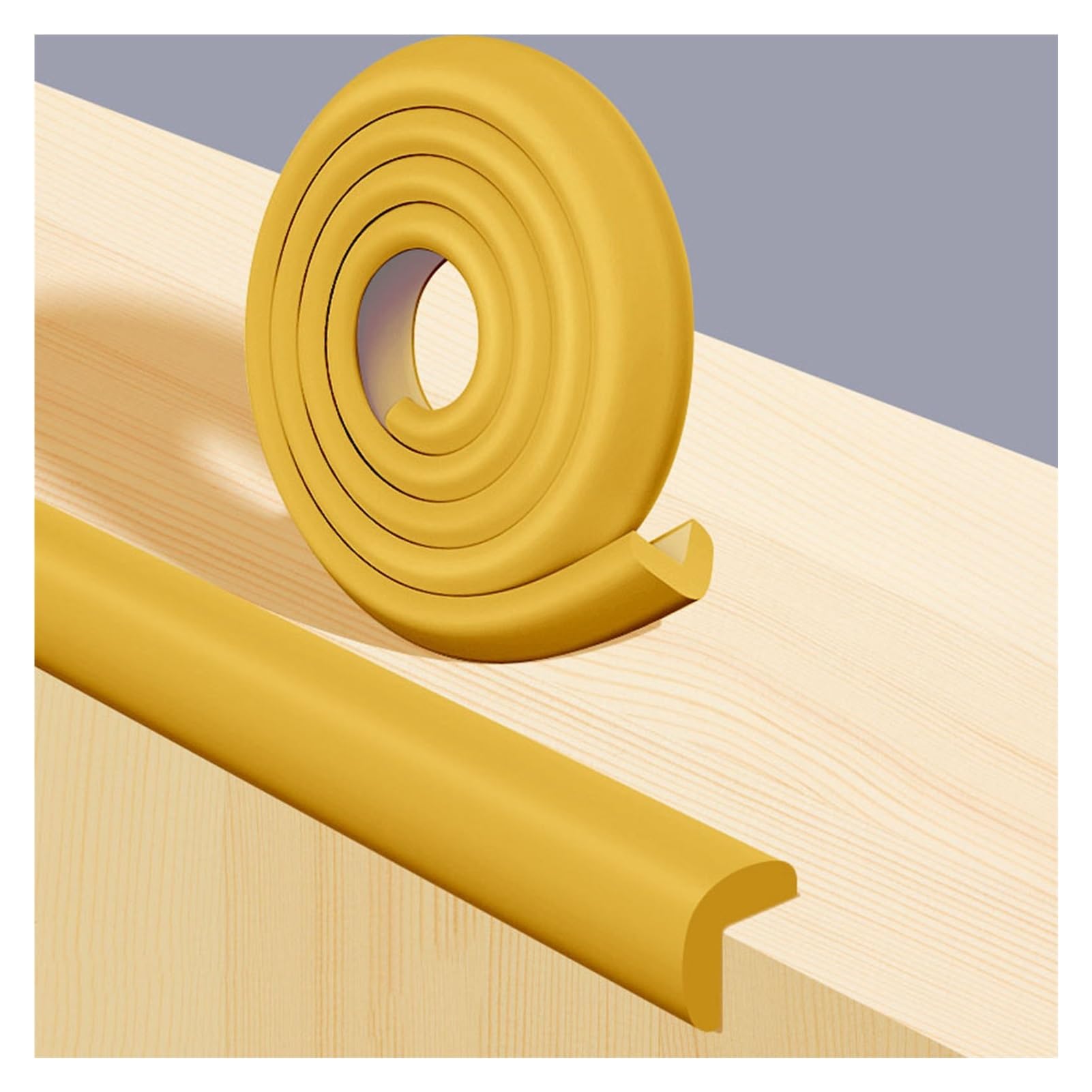YNBSHGAA Foam edge protectors, Adhesive Bumper Edge Guards, Corner Foam Padding For Furniture Fireplace, 78.7in Long,Woody-3pcs