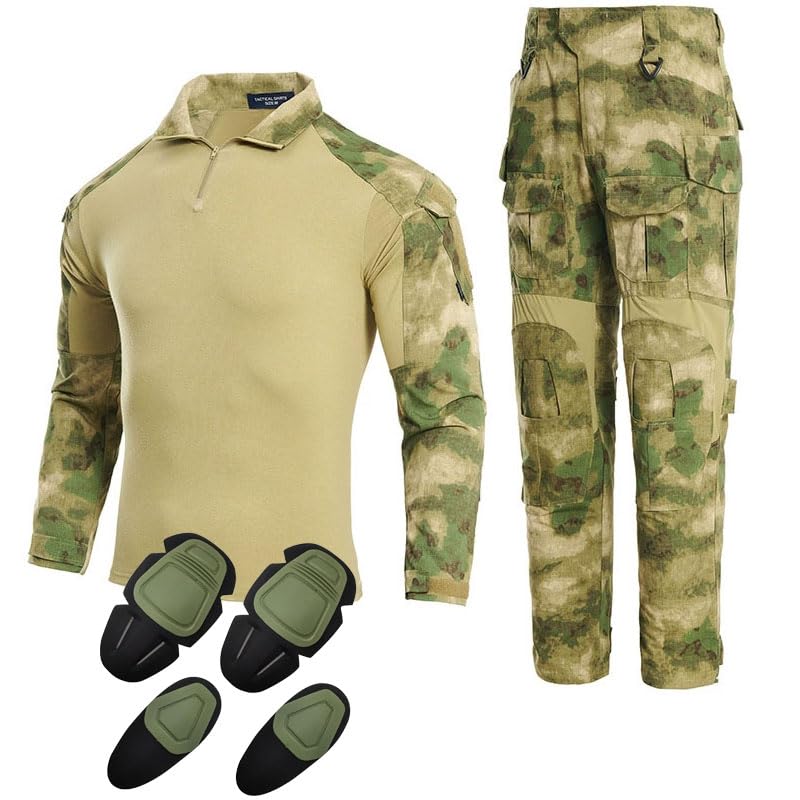 Tactical Camouflage Uniform G3 BDU Combat Airsoft Hunting Shooting Battle Dress Shirt Pants Set with Pads