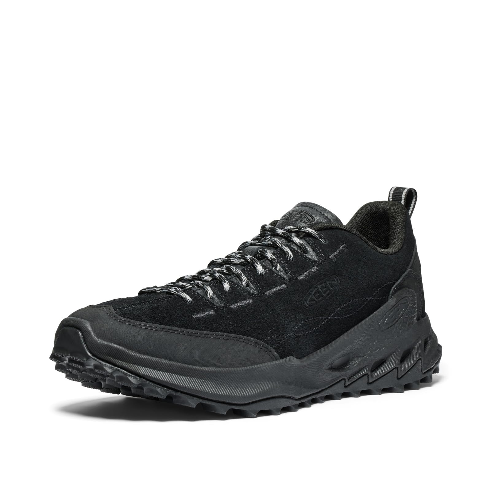 KEEN Men's Jasper Zionic Durable Tread Suede Climbing Approach Style Hiking Shoes, Black/Alloy, 9