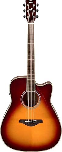 Yamaha FGC-TA Dreadnought Cutaway - Guitarra transacústica con coro y reverberación, color marrón