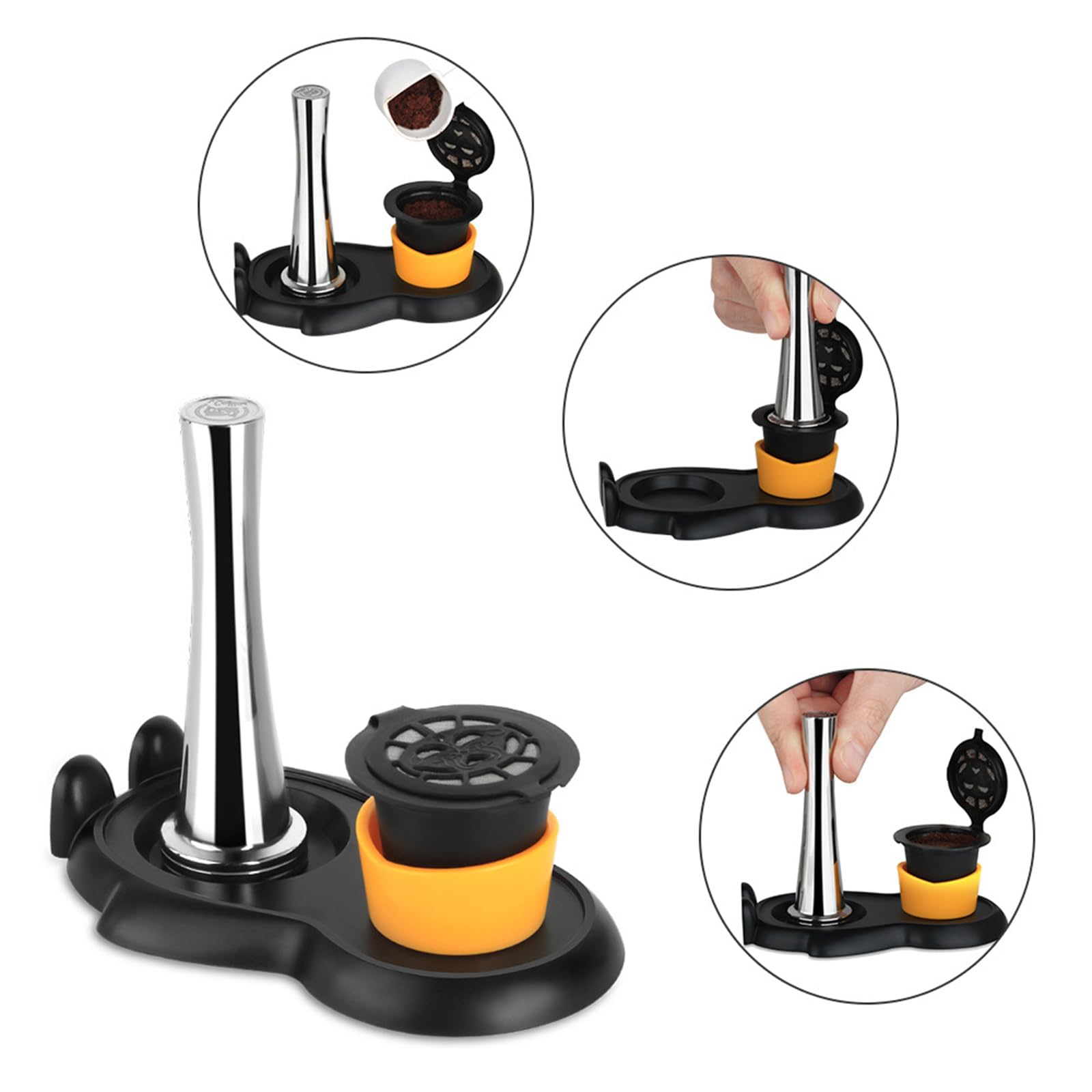 Cápsula de café de acero inoxidable Martillo Set básico cápsulas de café rellenables Accesorios para cafetera El mantenimiento de la máquina