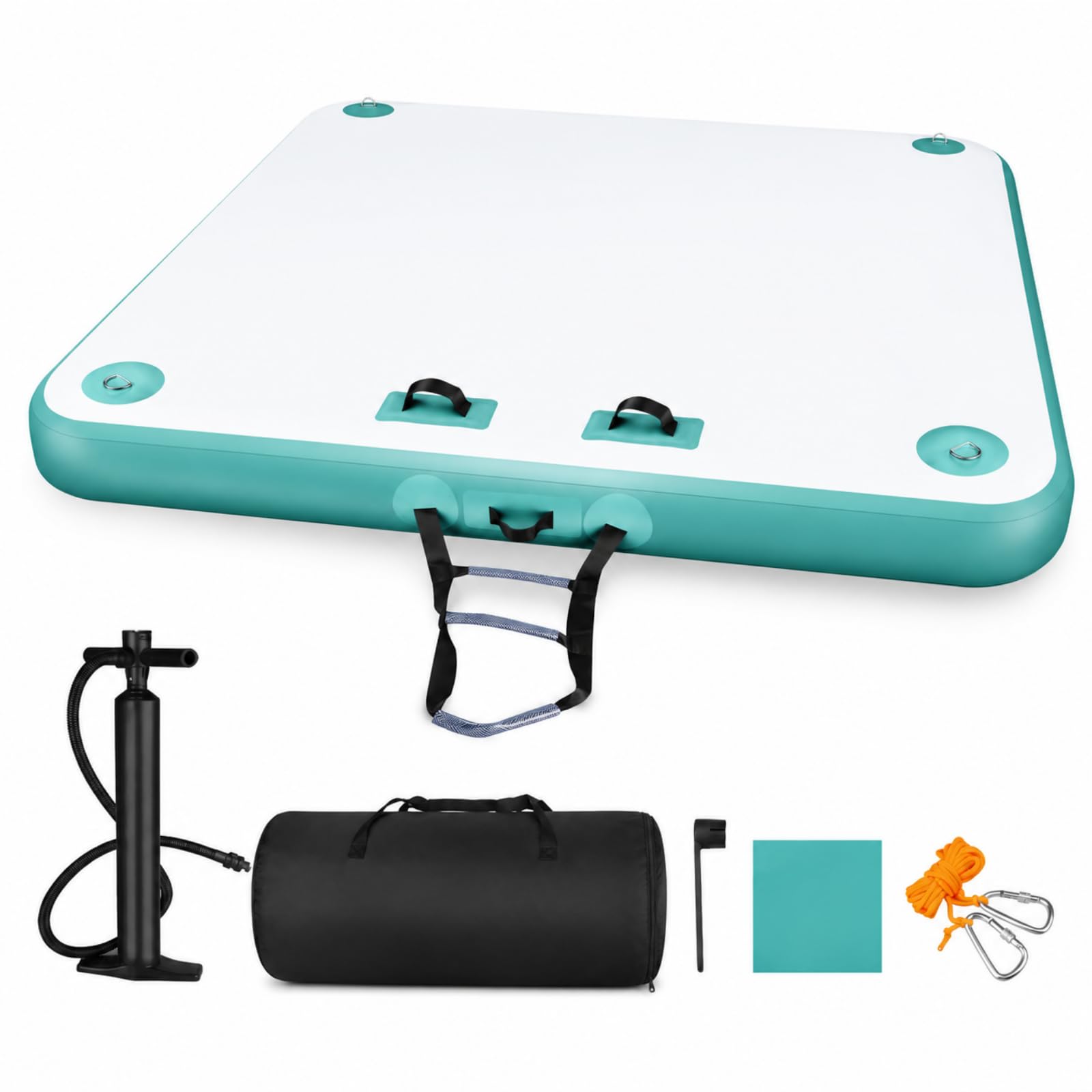 Plateforme Gonflable Flottante, Bouee Piscine pour 3-5 Personnes,Matelas Gonflable Piscine Quai D'îLe Flottant pour Le Lac, Mer, Piscine Et OcéAn