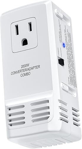 Adaptador de viaje universal y convertidor combinado convertidor de voltaje de alimentación voltaje reductor voltaje 220V a 110V para EuropaReino