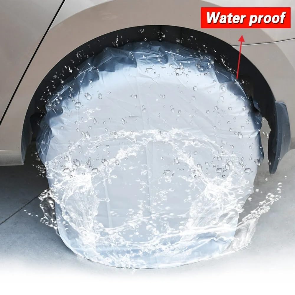 Duże pokrowce na opony Pokrowce na opony Pokrowce na opony samochodowe Torba do przechowywania opon samochodowych Osłona kół pojazdu do samochodów ciężarowych RV SUV Car Camper(4PCS Black-L)