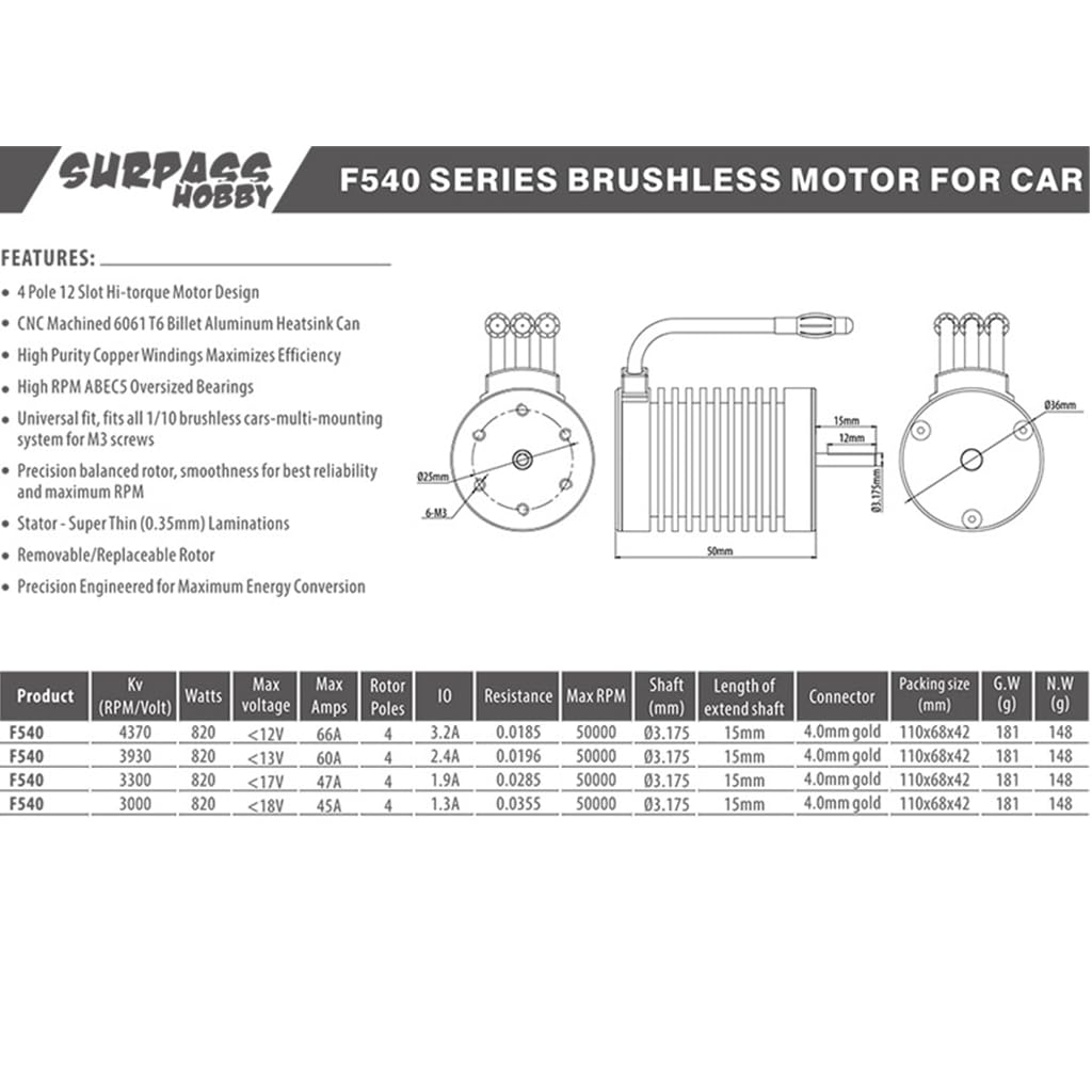 KK F540 3000KV wodoodporny silnik bezszczotkowy + wodoodporny bezszczotkowy zestaw combo ESC 45A do 1/10 RC Car Truck Buggy