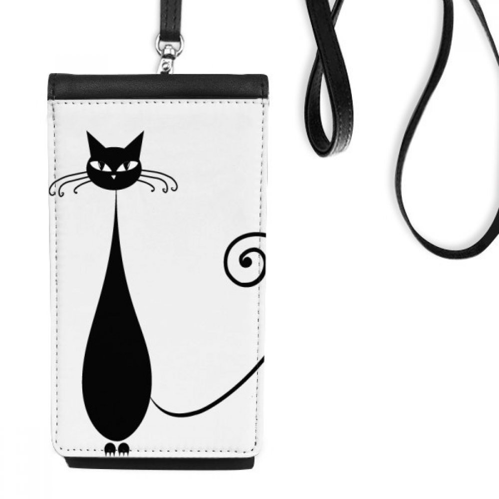 Porte-monnaie téléphone chat noir, le cadeau idéal pour les amoureux d'animaux