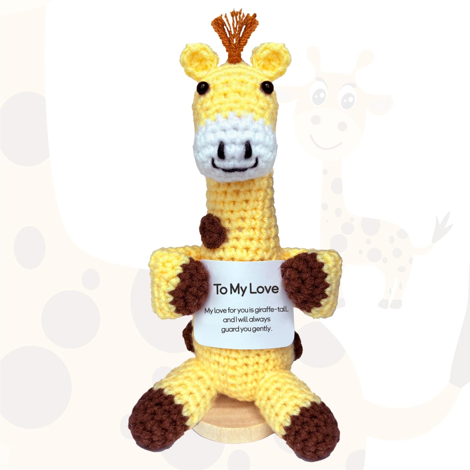 utosday Valentines Day Gifts for Him Her Boyfriend Girlfriend, Positive Crochet Animals Giraffe to My Love Handmade Emotional Support Crochet Birthday