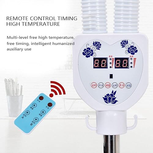 Miniatura 4 de Lámpara infrarroja de doble cabeza, 2 cabezales de 275 W, lámpara infrarroja lejana de calor ajustable, con manguera ajustable de 360 y base de