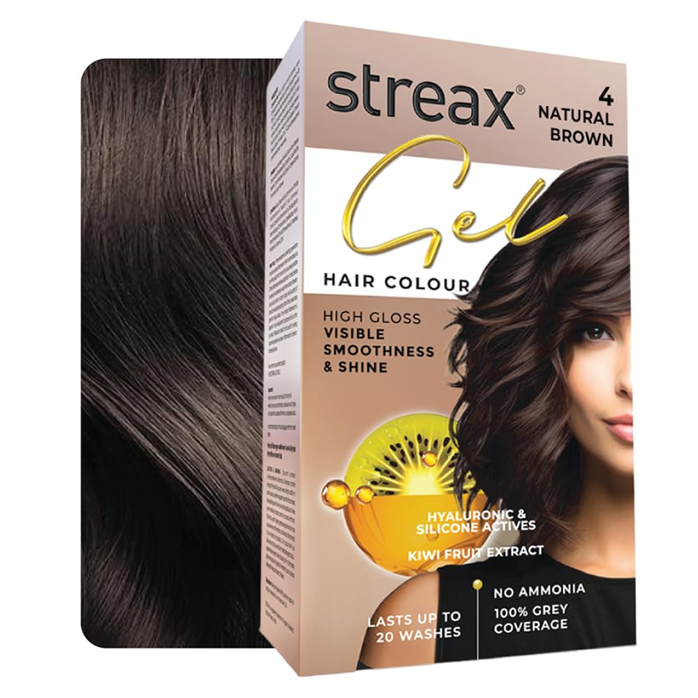 Sponsored Ad - Gel Hair Colour for Women & Men, Natural Brown 4, 150ml | Hair Colour Brown| 100% grey coverage | Long Lasting Hair Color, Easy to Use | Ammonia-Free Hair Color, Lasts Up to 20 Washes