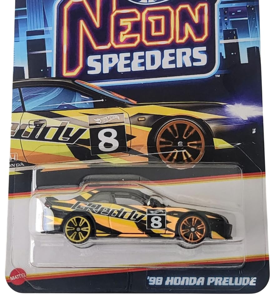 Image of 1:64 HW 98 Honda Prelude Neon Speeders Original HW Die-Cast Vehicle (Multicolor)