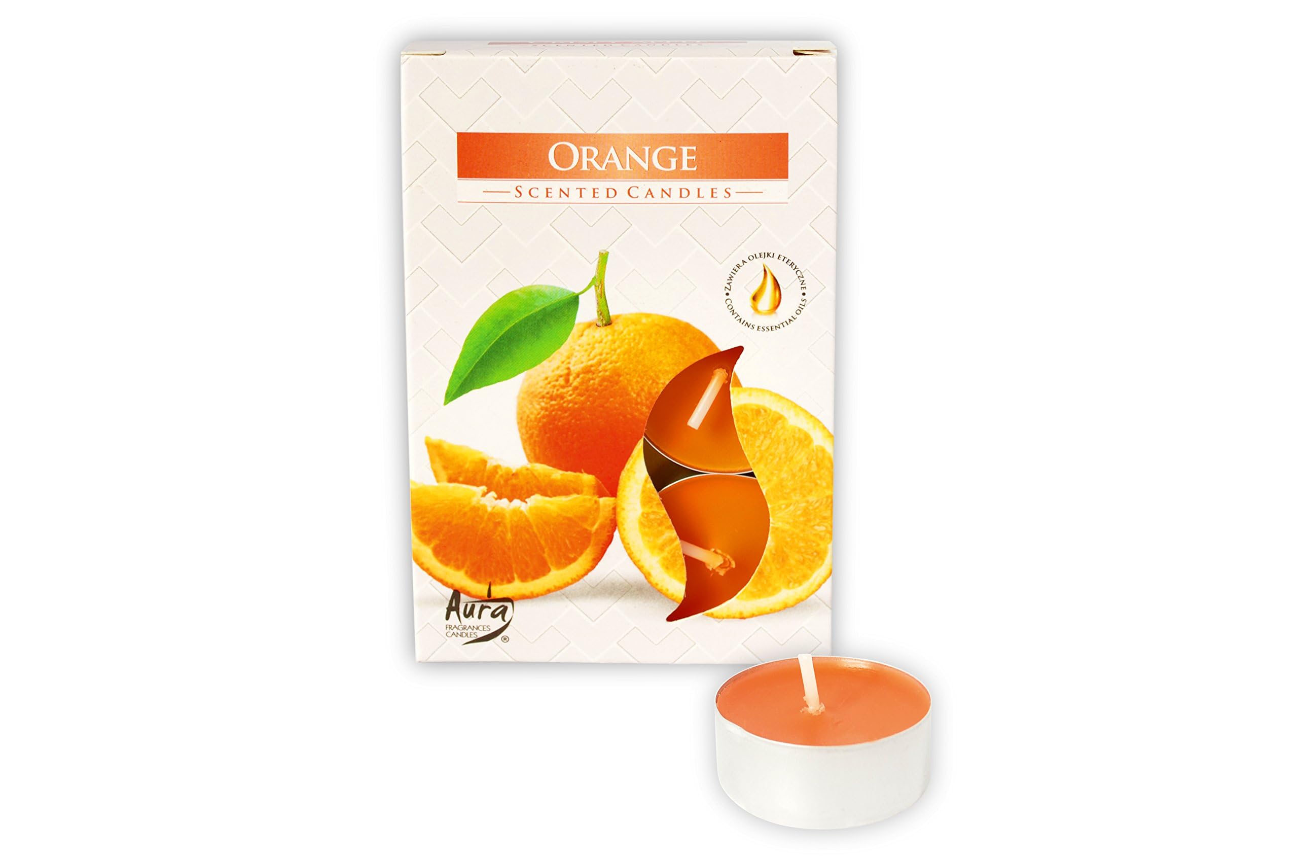 Aura Scented Candles - Orange 6pcs
