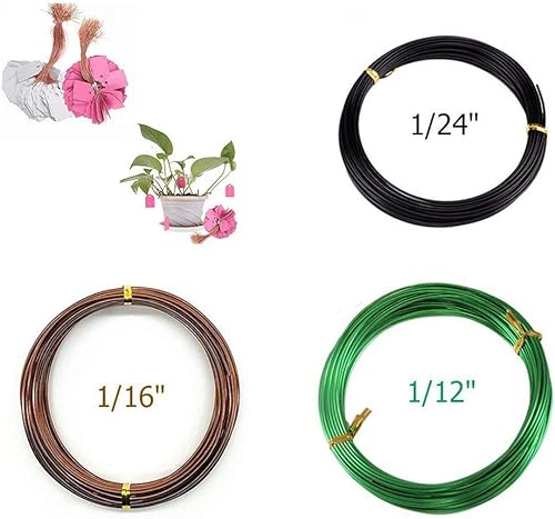 Preamer Juego de 3 bonsái Kit de árbol bonsái de larga duración, alambre de aluminio de entrenamiento para árbol de joyería con 100 etiquetas de