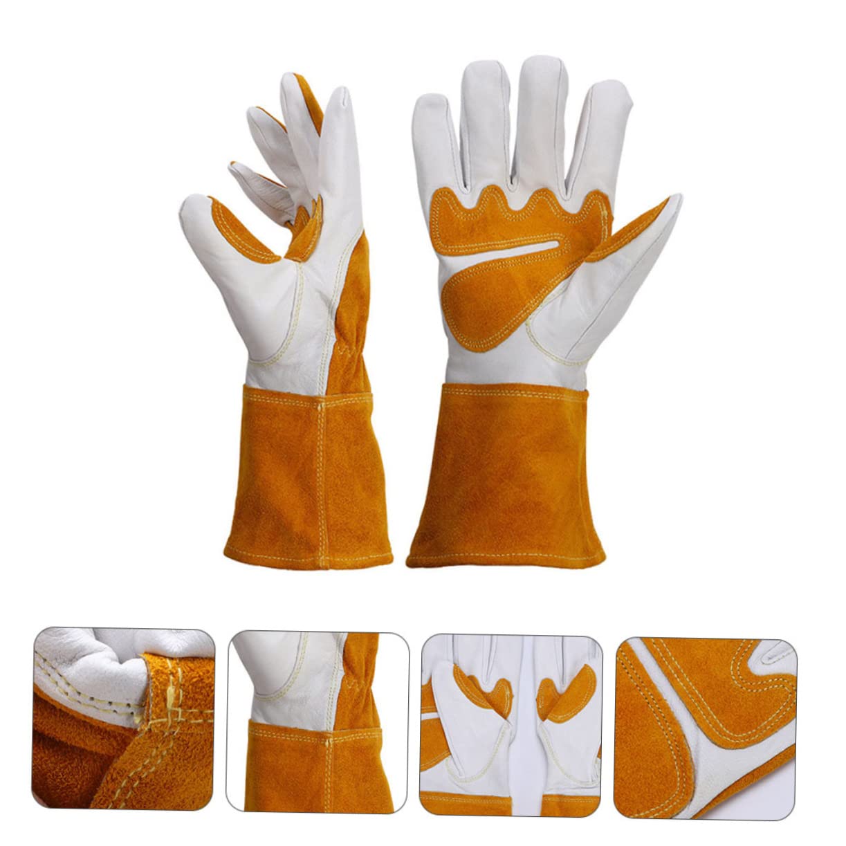 Toddmomy Guantes De Jardinería De Piel De Oveja Guantes De Trabajo Ajustables Muñeca Para Trabajar Al Aire