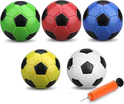 5 Inch Mini Soccer FootBalls for Indoor Mini Soccer Hoops, Soft Rubber Ball Goal Sports Game Swimming Pool Balls Beach Balls Great Gift for Adults &