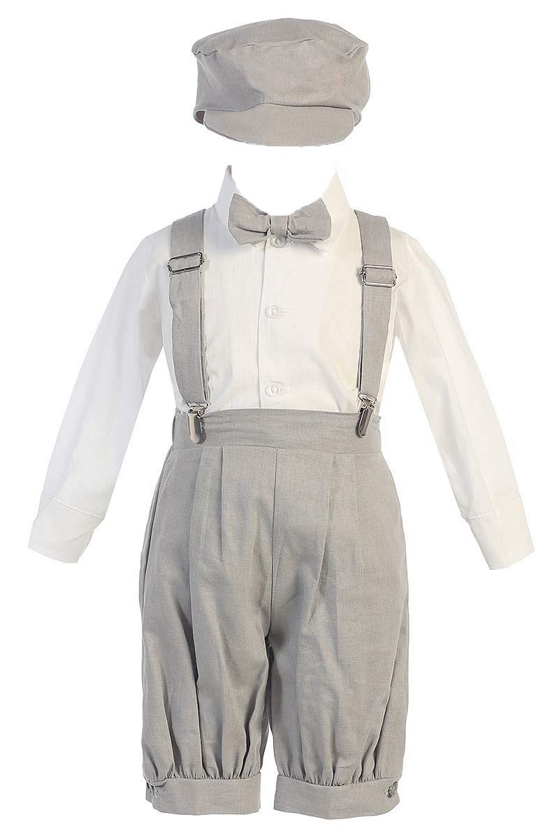 Vintage Baby Toddler Boys Knickers Suit Light Gray 24M/2T