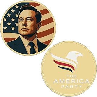 The America Party Commemorative Gold Challenge Coin, Patriotic Eagle Design, Limited Edition Political Collectible Started by Elon Musk