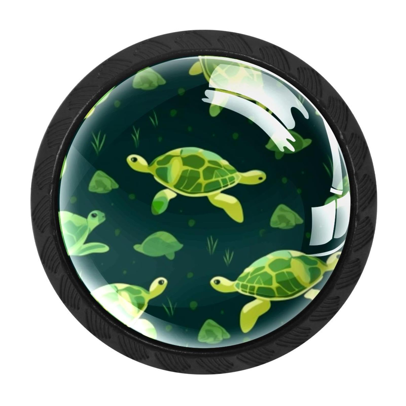 Chenzzzz Multicolored 02 4 Pack Black Sea Turtle Cabinet Pulls Kitchen Cabinet Handles Ideal For Cabinet,Drawer,Cupboard And Wardrobe